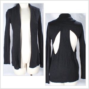 Open Cut Out Back Classic Black Sofia Vergara Cardigan Size Med/Large